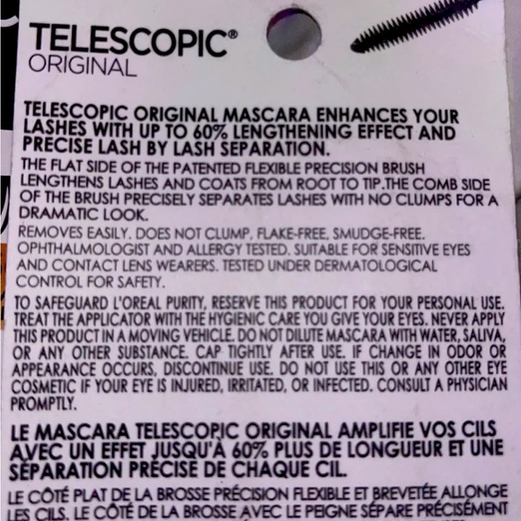 2 New L’OREAL PARIS Telescopic Intense Length Mascara - Picture 7 of 7